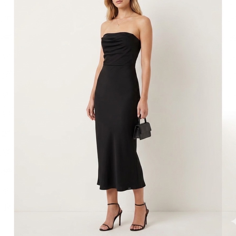 Nwt Lulus Little Black Midi Dress Xs Minimalist Quiet Luxury